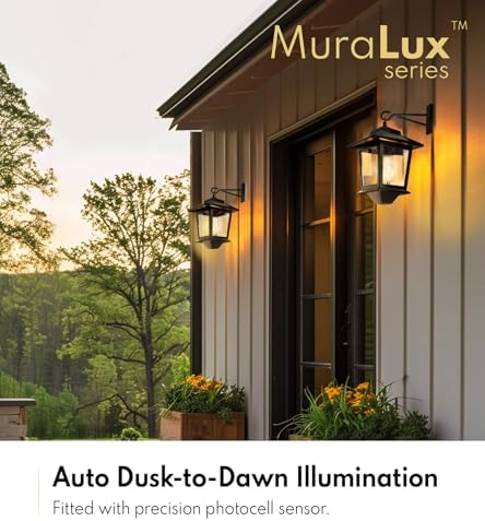 PASAMIC 2 Pack Solar Wall Lanterns,Outdoor Hanging Lights with 4 Solar Panels,Dusk to Dawn Led Outdoor Wall Sconce, Anti-Rust Waterproof Lanterns with Hooks,3000K Warm White - Image 3