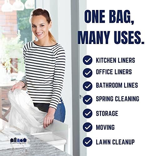 Plasticplace 13 Gallon Trash Bags 0.7 Mil │ Value Line White Garbage Can Liners │ 23.5"x28 (180 Count) - Image 4