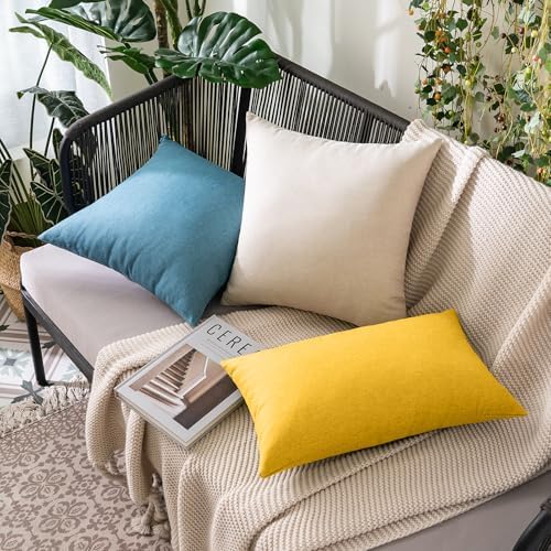 MIULEE Decorative Outdoor Pillow Covers Waterproof 18x18 Mustard Yellow - Image 5