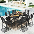 FUNBERRY Outdoor Dining Set, HDPE 7 Piece Dining Table Set with Chairs by FUNBERRY