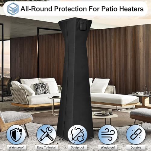 OutdoorLines Waterproof Patio Heater Covers with Zipper and Storage Bag, - Image 4