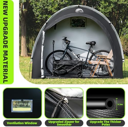 Happy Travel Outdoor Waterproof Bike Storage Tent Shed for 2/3/4/6/8 Bikes - Image 5