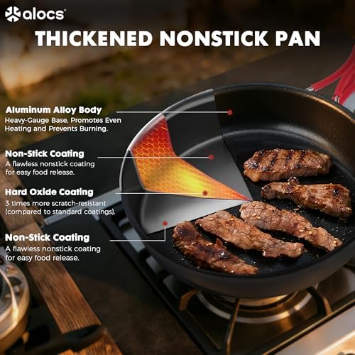 ALOCS Camping Cookware Set Camping Gear Compact Camping Pots and Pans Set - Image 3