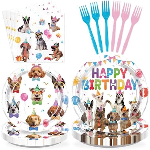 96Pcs Dog Birthday Party Decorations for Boys Girls, Serves 24 by Greencian