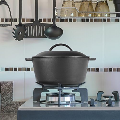 Commercial Chef 5-Qt. Dutch Oven with Lid, Pre-Seasoned Cast Iron, CHFL545 - Image 3