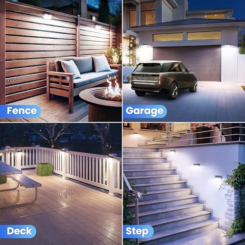 [2 Packs] Solar Motion Sensor Outdoor Lights, Super Bright Solar Lights Outdoor Waterproof, 3 Lighting Modes Security Wall Light for Outside Walking Dog Fence Backyard Deck Garden Door Step Garage - Image 2