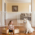 Mumeasy 30" Tall Baby Gate for Stairs, 36.2-55.1" Expandable Hardware Mounted (Drill Needed), Removable No Bottom Bar Dog Gate, Auto Close Wide Walk Thru Safety Gate for Doorways, Pets& Toddlers,White by Mumeasy-FocusonBabyPetSafetyGate