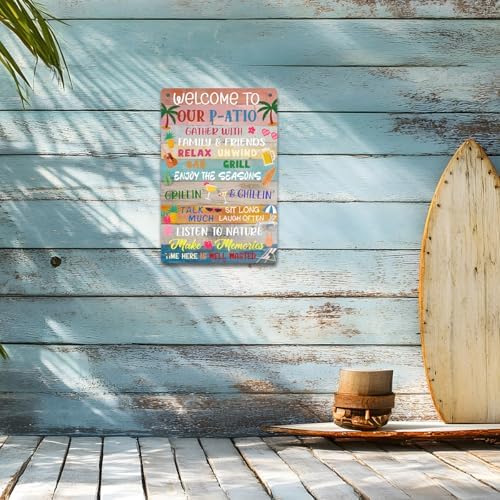 BEASTZHENG Porch Rules Sign Outdoor Menta Tin Sign Plaque Porch Signs Wall Art Porch Rule Wall Decor Relax Rustic Vintage Iron Hanging Gift for Farmhouse Porch Patio Garden Door Decoration - Image 4