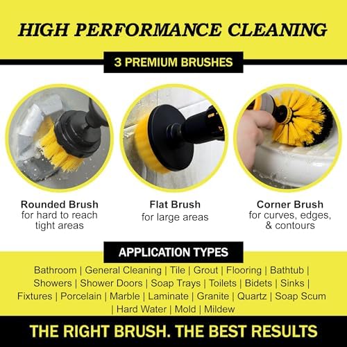 Drillbrush Drill Brush Attachment Set for Bathroom, Tile & Grout Cleaning - Image 2