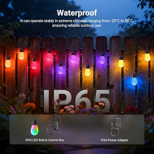 NEEWER NR01 144ft Outdoor String Lights App Control Smart AI RGB IC W Light - Image 6