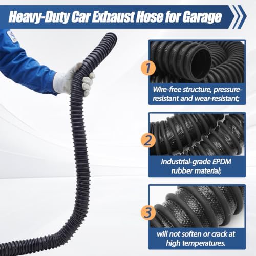 4" ID x 11' Length Car Exhaust Hose for Garage - Image 3