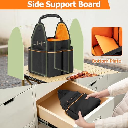 HODRANT Grill Utensil Storage Bag with Divider & Boards & Pockets & Handle - Image 4