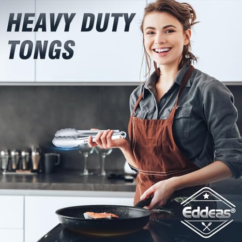 2PCS 7Inch Tongs for Cooking Heavy Duty All Metal Kitchen Tongs - Image 5