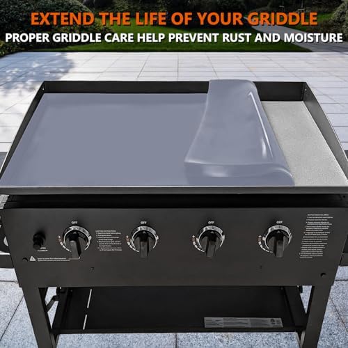 22" Silicone Griddle Mat for Blackstone 22 Inch Grill, Heavy Duty Food Grade Silicone Griddle Cover, Protect Your Grill from Dirt & Rust All Year Round (Gray) - Image 4