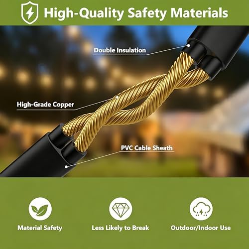 Outdoor String Lights Patio Lights 50FT, 25+1 G40 Edison Bulbs - Image 6
