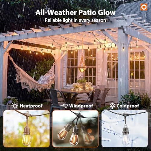 addlon 200FT Outdoor String Lights with Remote Dimmable Waterproof Patio - Image 5