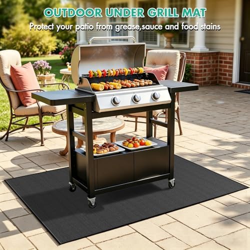 Under Grill Mat 80 x 48 Inch, Fireproof Grill Pad, Heat Resistant Waterproof Deck Protector for Patio, Fire Pit & Outdoor Cooking, BBQ Floor Mat - Image 6
