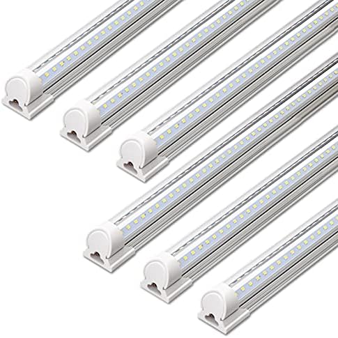 Barrina T8 LED Shop Lights 4FT, 40W 5500LM 5000K, High Output Tube, 6 Packs by Barrina