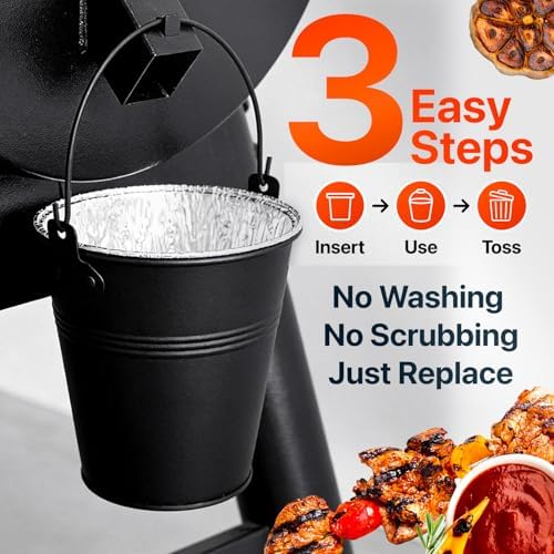 Grease Bucket for Pellet Grill with 20 Grease Bucket Liner fits Traeger Grease Bucket Liner - Replacement Traeger Drip Bucket for Pellet Grill Smoker Grease Bucket, Compatible with Pro Series 575/780 - Image 2