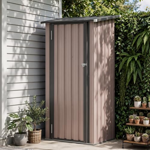 Aoxun 3x2 FT Outdoor Storage Shed, Shed with Sloping Roof, Brown by Aoxun