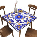 Stall Tablecloth, Mexican Talavera Pattern Printed on Oilproof Fitted Table Cover Square, Ideal for Special Occasions Holidays, Fit for 36" x 36" Square Tables by JRBSZMI2