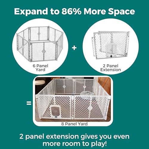 MyPet 2-Panel Extension with Small Pet Passage in Light Gray: 26 in. Tall for Indoor or Outdoor Use - Image 2