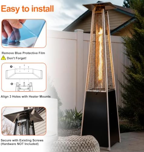 4-Sided Square Patio Heater Reflector Shield – Hole Distance 4 Inches - Image 4