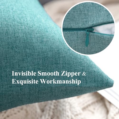 MIULEE Decorative Outdoor Pillow Covers Lumbar Waterproof 12x20 Turquoise - Image 3