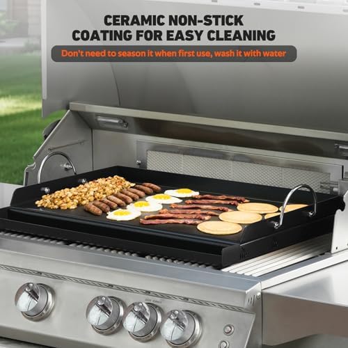 onlyfire Universal BBQ Griddle with Handles for Most Grills, 18" x 12.5" - Image 4