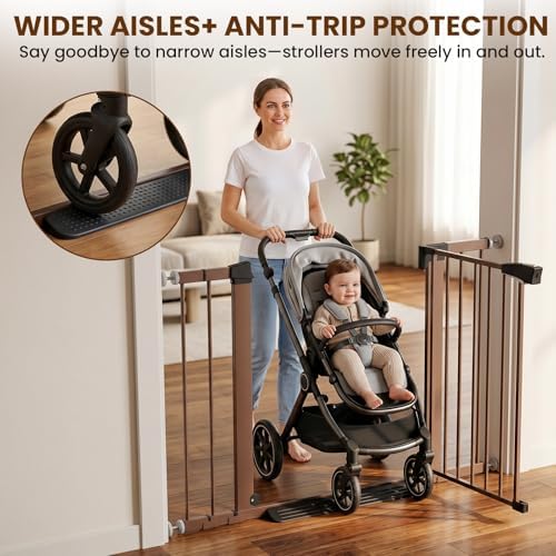 Mumeasy Baby Gate with Door, 26-40" Pressure Mounted Dog Gate for Doorways - Image 4