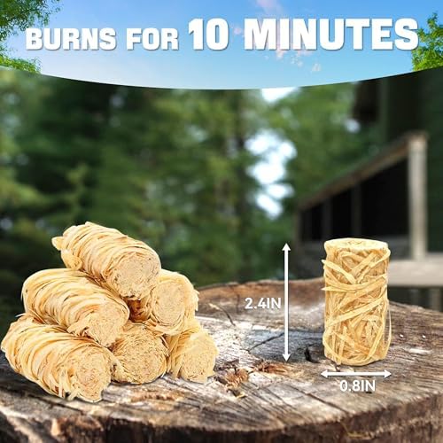 Shwuevei 300 pcs Fire Starter - Natural Fire Starters for Fireplace, Pellet Stove & Wood, Fire Pit, Smoker, BBQ, Chimney, Pizza Oven - Fire Starters for Grill, Charcoal Starter - Image 2