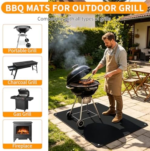 Easywave BBQ Under Grill Mats Fireproof, Double-Sided Heat Resistant Floor Pad for Deck & Lawn, Waterproof Cushion for Camping Travel, Fireplace Pit Protector Large 80 x 48 Inch - Image 5