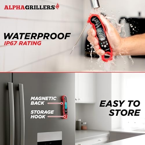 Alpha Grillers Instant Read Meat Thermometer Digital, Cooking, Food, Grill - Image 5