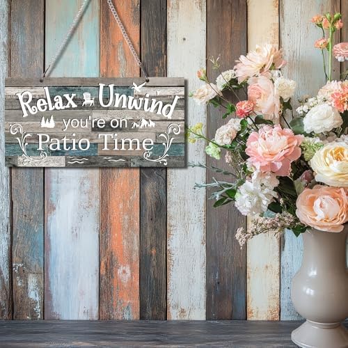 Hotop Metal Patio Sign Vintage Wall Decor for Outdoor, 12 x 6", Vivid - Image 5