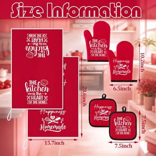 Sratte 6 Pcs Kitchen Decor Accessories Set, Kitchen, Red - Image 3