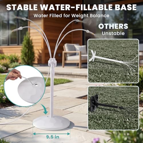 HOMENOTE Standing Misting Cooling System, Fillable Base, White - Image 2