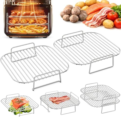 HONYAO Air Fryer Rack Square 8'' Accessories, 2pcs Stainless Steel Grill by HONYAO