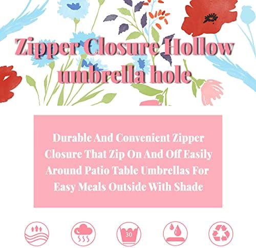 Outdoor Tablecloth with Umbrella Hole Umbrella Tablecloth Patio Tablecloths with Zipper for Courtyards, Terraces, and Beaches 60 x 102 in - Image 6