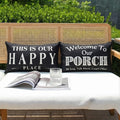 Black and White Welcome to Our Porch Outdoor Lumbar Pillow Covers Waterproof 12x20 Set of 2, Decorative Outdoor Lumbar Pillows 12 x 20, Front Porch Decor Patio Furniture Pillows (Without Inserts) by JOJOGOGO