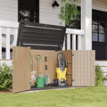 Aoxun Outdoor Storage Cabinet 35 Cu.Ft Outdoor Trash Can Storage Shed,Brown by Aoxun