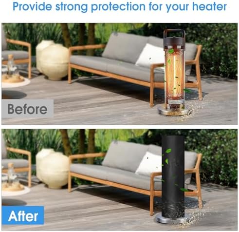 Patio Heater Covers for SLOHT24 Infrared Heater, Waterproof Outdoor Electric Heater Cover with Zipper Heavy Duty Storage Covers for Patio Outside Home Use - 10"Dx26"H - Image 3