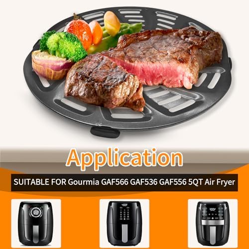 GWY Air Fryer Grill Pan for Gourmia GAF536 GAF556 GAF566 5QT Air Fryer, 8.8''×8.4'' Nonstick Air Fryer Replacement Tray Parts Rack Basket Accessories Grill Plate Crisper Plate with Rubber Bumpers - Image 3