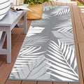 GENIMO Outdoor Rug, Waterproof Plastic Runner Rugs, 2.5'x8' Grey White by GENIMO