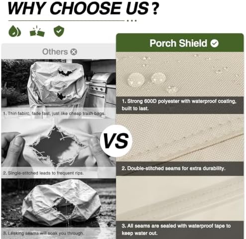 Porch Shield 40 inch Outdoor Smoker Cover 24W x 18D x 40H inch, Beige - Image 3