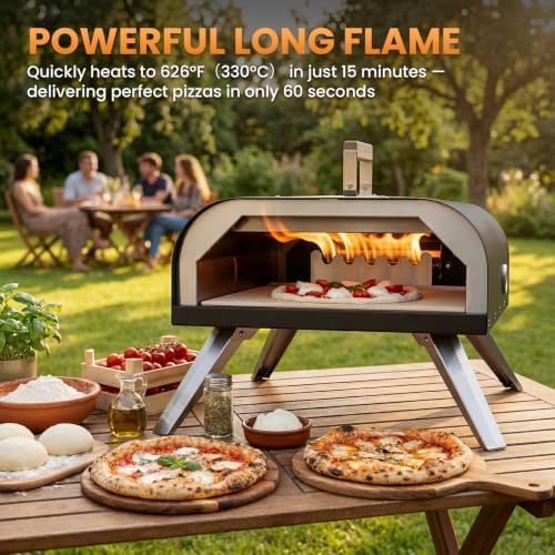 WOOCIT 12" Multi-Fuel Outdoor Pizza Oven, Reaches 720°F, Wood and Propane - Image 2