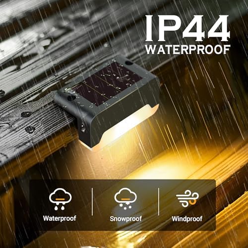 SOLPEX Solar Deck Lights, Solar Step Lights for Outside Waterproof Led Stair Light for Outdoor Fence, Balcony, Patio, Railing, Front Porch, Yard and Pathway(16pack Warm White) - Image 3