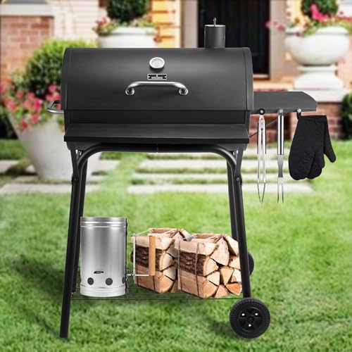 Charcoal Grill with Side Table,30In Barrel BBQ Grill for 627 Sq.In. - Image 6