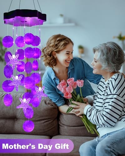 Toodour Solar Wind Chimes for Outside, Gifts for Mom Grandma Women Girls - Image 2