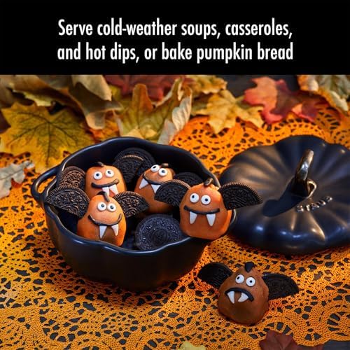 STAUB Ceramic 0.5-qt Petite Ceramic Pumpkin, Oven & Stove Safe up to 572°F, Pumpkin Dish, Ceramic Baking Dish, Candy Dish, Matte Black - Image 6