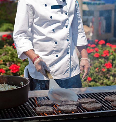 Extra-Large Stainless Steel Wide Spatula Turner Strong Wooden Handle - Dishwasher Safe Kitchen Utensil - Heavy Duty Oversized Metal Lifter Grilling, Cooking, Baking Cake & Cookies pancake spatula - Image 6
